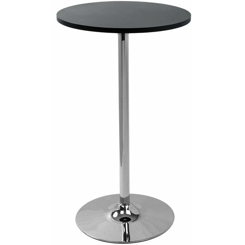 Alsing Tall Bar Poseur Table Black Round Top
