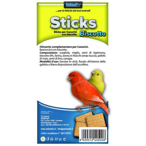 ALSO STICKS CANARINI BISCOTTO 85GR