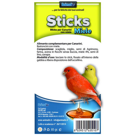 ALSO STICKS CANARINI MIELE 85GR