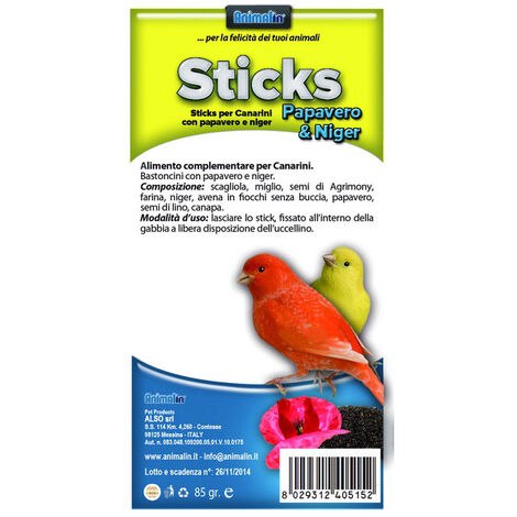 ALSO STICKS CANARINI PAPAVERO E NIGER 85GR