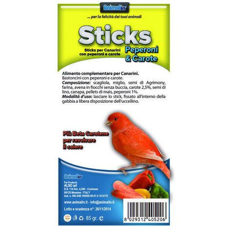 ALSO STICKS CANARINI PEPERONI E CAROTE 85GR