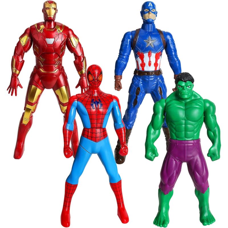 Figurine Super-Hero, 4 Figurine Super-Hero Legends, Figurine Super-Hero, Figurines de SPI-derman, Hu-LK, IR-on Man, Cap-Tain Ame-Rica, Personnage