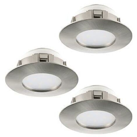 Alta tensione LED incasso luce PINEDA Ø 7,8cm in nichel satinato IP44