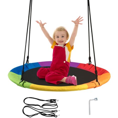 Altalena a nido per bambini in tessuto da giardino, Nido Altalena da appendere 100CM 150KG Colorato