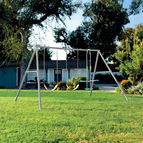 Altalena da giardino 3 giochi 2 seggiolini e dondolo ottagonale per bambini 3-10 anni INTEX 44123
