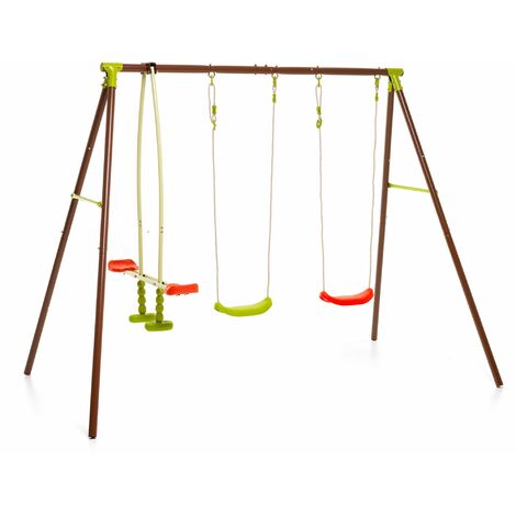 Altalena da Giardino 4 Posti 270x155x 195 cm con Cavallina in Acciaio