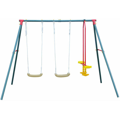 Altalena da Giardino 4 Posti 290x180x200 cm con Cavallina Multi Swing
