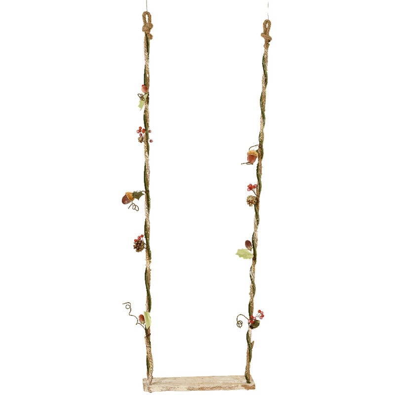 Webmarketpoint - Altalena de madera de abedul con cojín de poliéster 15 x 45 x 140 cm