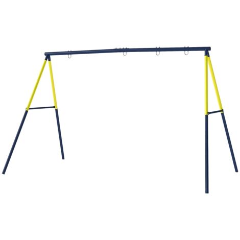 Altalena doppia per bambini, struttura in acciaio, per bambini dai 3 agli 8 anni, 260x160x178 cm, blu.