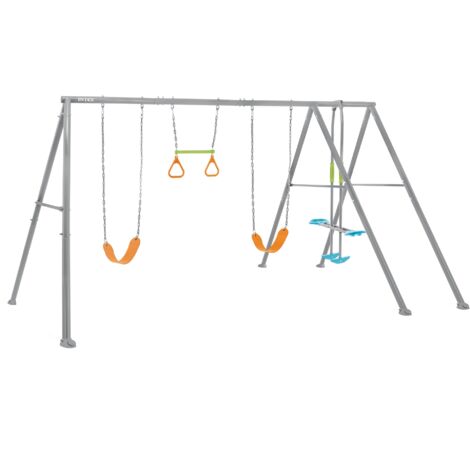 altalena intex grigio con set di gioco a 4 funzioni 465x249x203 cm - cod. 44131