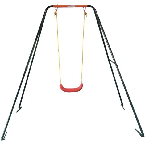 Altalena per Bambini in Acciaio Singola per Giardino 168x163x200 cm
