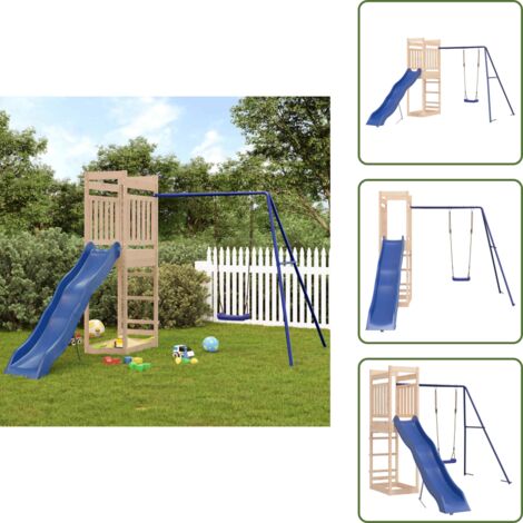 Altalena per bambini - vidaXL Set da Gioco da Esterno in Legno Massello di Pino - Torre da gioco