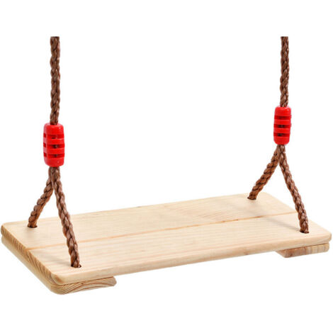 Altalena sospesa per adulti e bambini Altalena per esterni / interni in legno lucidato anticorrosione a quattro pannelli, dimensioni del prodotto: 45 19 1,6 cm-1 pezzo