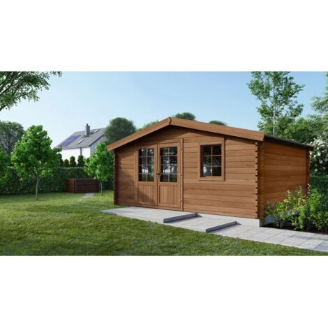 Altanka – Abri de jardin bois 12m² – 4x3m – Traité autoclave – Épaisseur 28mm – Couleur marron – Résistance aux intempéries
