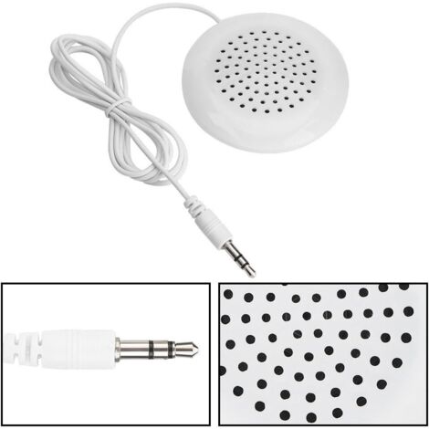 Altavoces de almohada para dormir, mini altavoz Bluetooth de ABS blanco, nuevo altavoz de almohada DIY, mini altavoz estéreo de 3,5 mm para MP3, teléfono y CD portátil