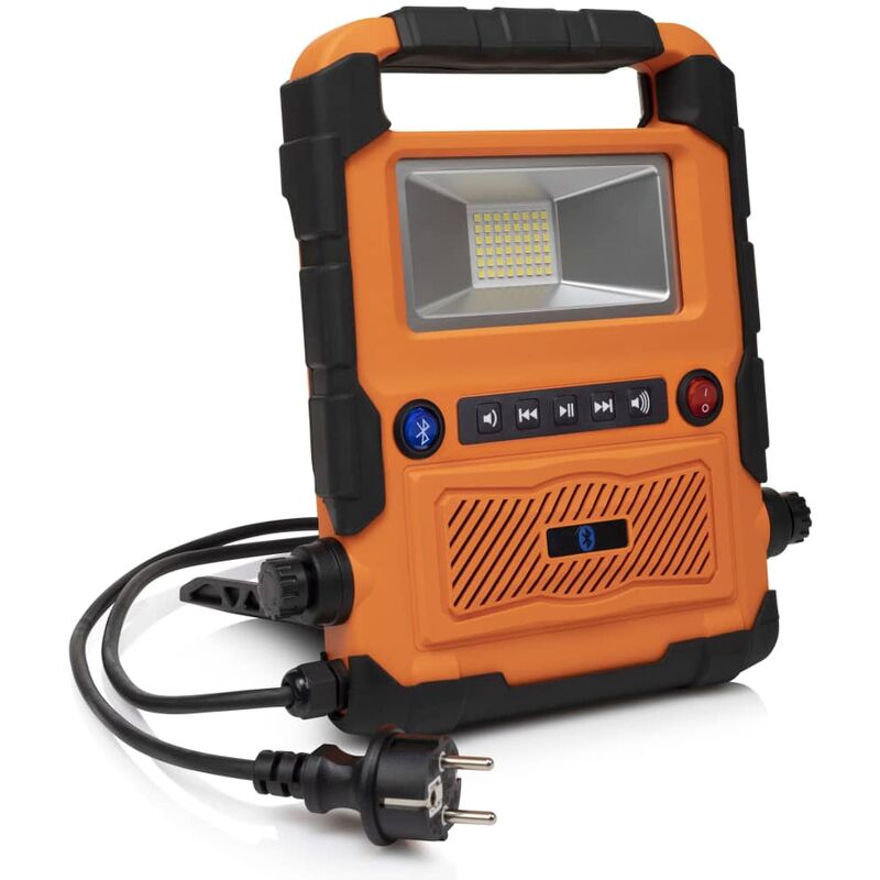 

Luz de trabajo LED con altavoz bluetooth naranja 27x30x6 cm - Smartwares