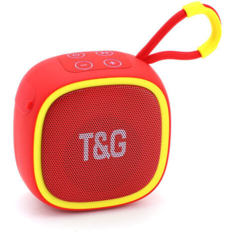 Altavoz Bluetooth inalámbrico portátil TG659 MINI con subwoofer, audio estéreo para deportes al aire libre, compatible con tarjeta TF y radio FM para coche - Rojo
