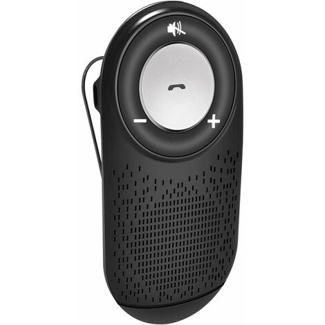 Altavoz Bluetooth, kit de manos libres Bluetooth 4.1 para automóvil, altavoz inalámbrico con micrófono incorporado con clip para visera, sensor de inicio de soporte / Siri / Asistente de Google / Músi