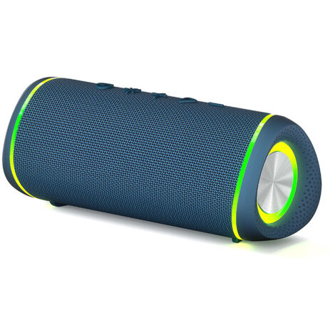 Altavoz Bluetooth portátil de 16 W con efectos de luz, Bluetooth 5.3 e interfaz AUX. Color azul.