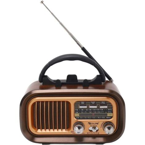 Altavoz Bluetooth retro con energía solar, radio FM portátil