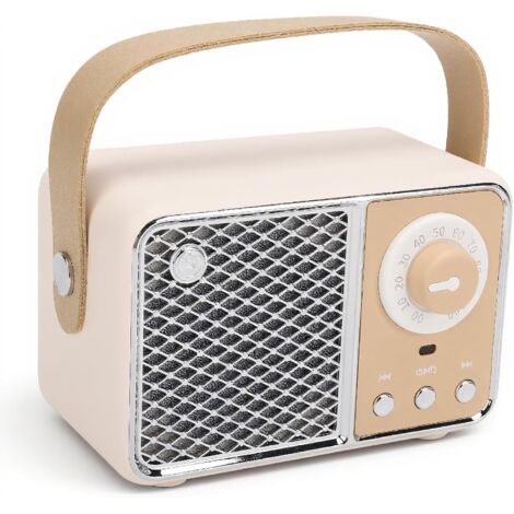 Altavoz Bluetooth retro mejorado - Radio de estilo retro clásico vintage, conexión inalámbrica Bluetooth 5.1, compatible con TF, USB y AUX, amarillo
