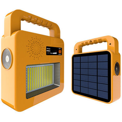 Altavoz Bluetooth Solar Portátil + Lámpara - Amarillo