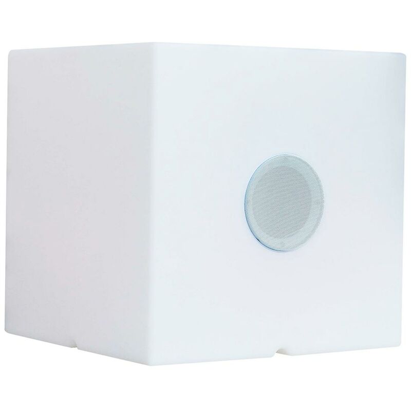 

Altavoz de luz de cubo bluetooth inalámbrico blanco/multicolor LED regulable CARRY PLAY 40cm con mando a distancia