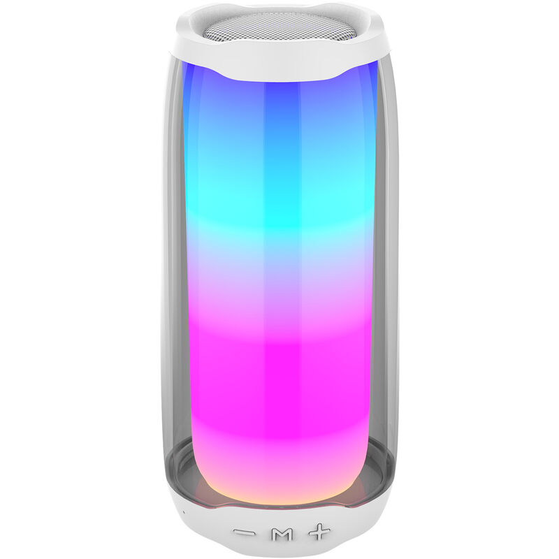 

Altavoz LED BT Luz nocturna que cambia el altavoz inalambrico con 9 modos de luz LED Radio FM Disco USB Ranura para tarjeta TF Entrada AUX para