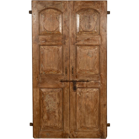 BISCOTTINI Alte mittelalterliche Schiebetür aus Massivholz und Eisen innen oder außen