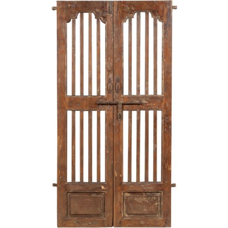 BISCOTTINI Alte mittelalterliche Schiebetür aus Massivholz und Eisen innen oder außen