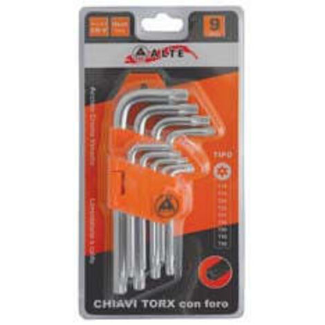 Alte Serie Chiavi Torx T10-50 pezzi 9 con Foro cromo vanadio Corte - 01976
