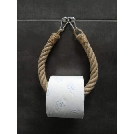 Alter Toilettenpapierspender - Handtuchhalter - Seil - Industriestil - MADE IN FRANCE