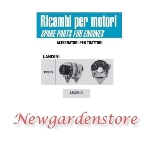 Alternateur 12359 LANDINI moteur tracteur LEGEND 14 volts 65 ampères 3551780M91