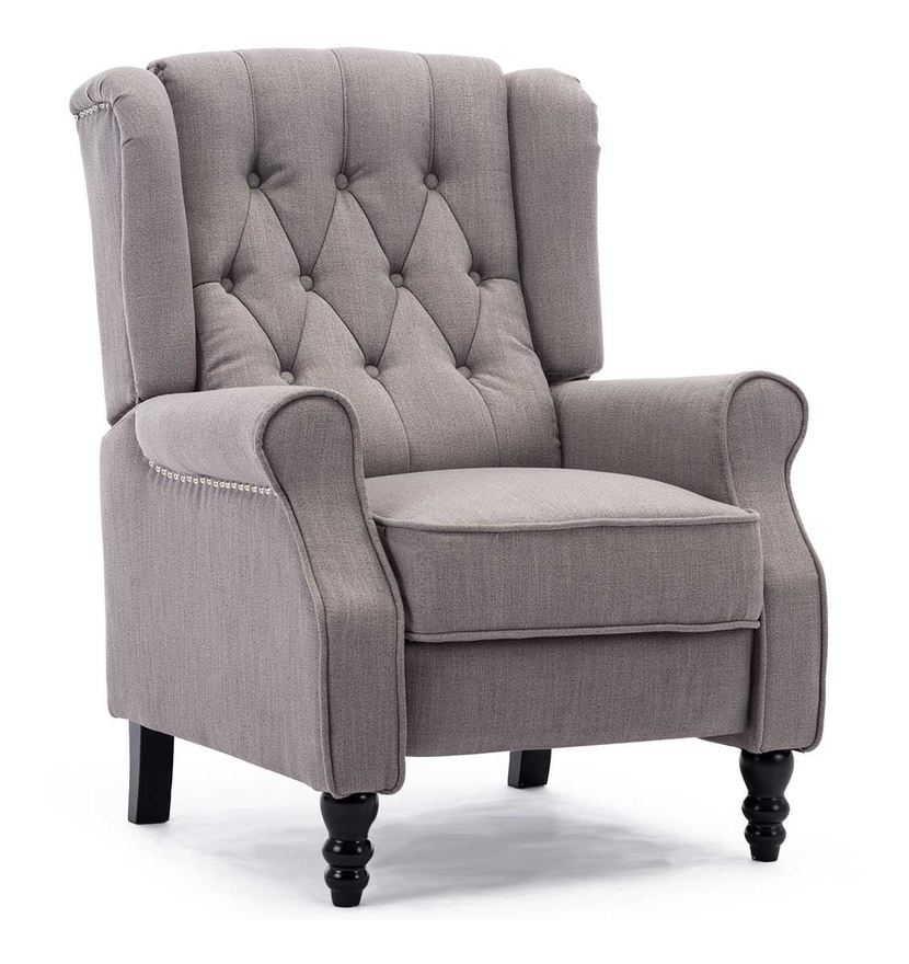 Althorpe Linen Recliner Chair - Grey