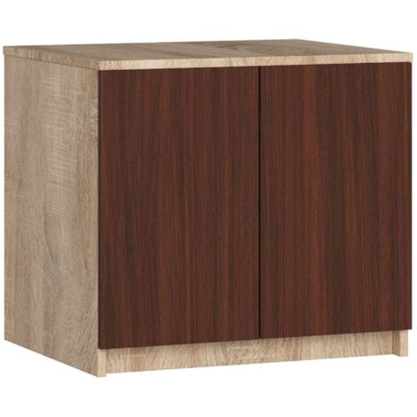 Altillo para armario AKORD S60 Wenge 60 cm 2 puertas frente en color Wenge 2 estantes 60x51x55 cm