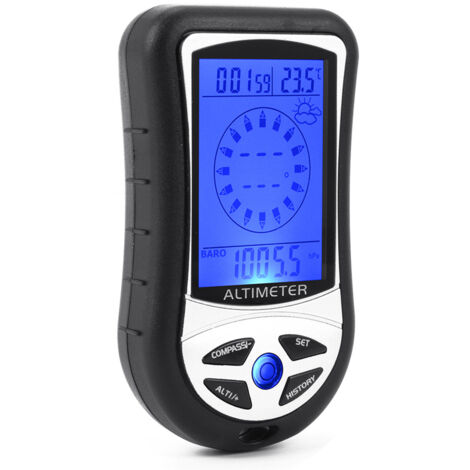 Altimètre électronique multifonctionnel 8 en 1, baromètre, boussole numérique LCD, thermomètre, jauge de hauteur portable, prévisions météorologiques, testeur de pression barométrique, jauge d'air
