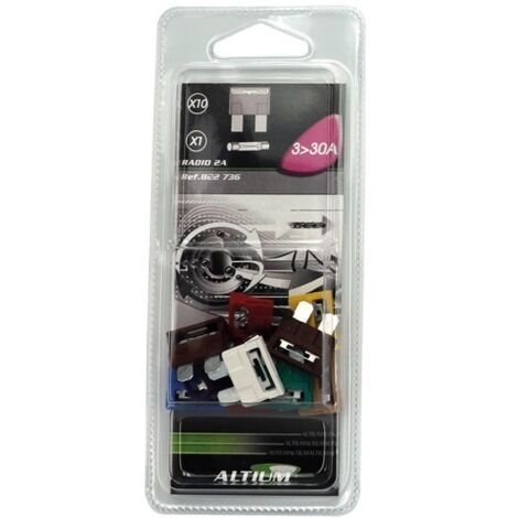 ALTIUM - Assortiment de 11 fusibles radio 2ax1 enfichablesx10