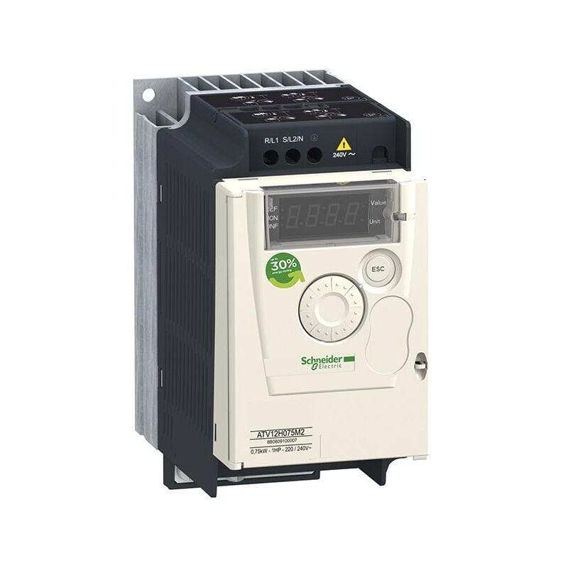 Schneider - Variateur de vitesse Altivar 12 0,75Kw 200...240V avec dissipateur ATV12H075M2