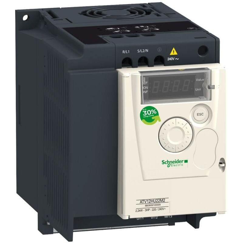 Schneider Electric - Altivar Atv12 - Variateur De Vitesse Entrée 220v Monophasé - Sortie 230v Triphasé 2.2kw - Ip20