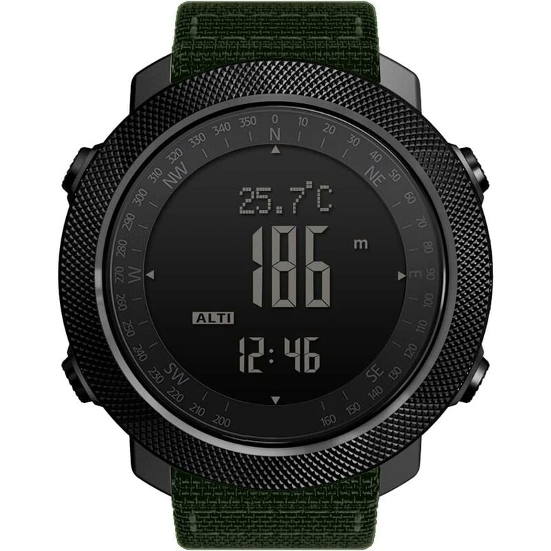 

Altímetro, barómetro, reloj impermeable para montañismo, supervivencia digital con brújula, reloj deportivo para correr, cronometrar, nadar, ciclismo