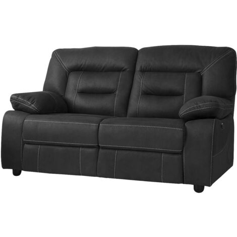 Altobuy – Canapé relax électrique 2 places gris foncé – Mécanisme relax avec moteur – Assise en mousse polyuréthane 28kg/m3 – Dimensions 164x88xH99cm