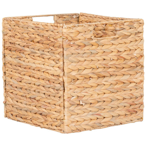 Altobuy – Panière pliable en jacinthe d'eau 30x30xH30cm – Accessoire de rangement naturel – Livré monté pour organisation efficace