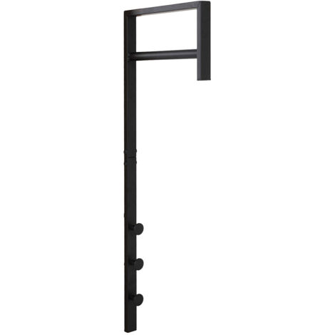 Altobuy – Portant mural en métal noir – Dimensions 30 x 3 x H82 cm – Penderie et patères pour rangement vêtements – Fixation verticale/horizontale