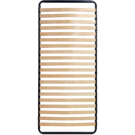 Altobuy – Sommier à lattes 90x200 cm – 20 lattes en bouleau multiplis – Structure métal laqué bleu nuit – Aération optimale du matelas