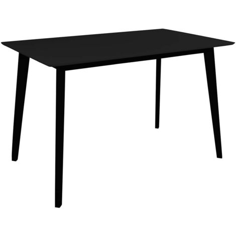 Altobuy – Table de salle à manger 120x70cm noire – Piètement en hévéa massif – Plateau MDF noir – Design contemporain nordique – H75cm