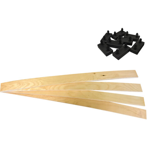 ALTOLATTES - Lot de 4 Lattes 68cm + 8 Embouts Noirs