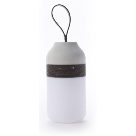 Altoparlante Bluetooth con Lampada LED 7,6x7,6x1,5 cm in Plastica Grigio