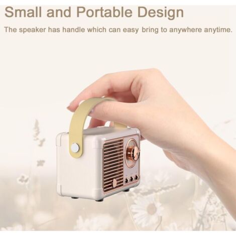Altoparlante Bluetooth portatile CSPARCV, mini altoparlante Bluetooth vintage, porta USB/AUX/scheda TF, decorazione per camera da letto, decorazione per camera da ragazza adolescente, idea regalo per 
