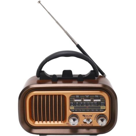 Altoparlante Bluetooth retrò alimentato ad energia solare, radio FM portatile