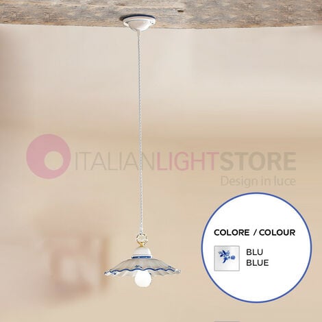 Lampada a sospensione per bambini Noah 1xE27 blu - bianco